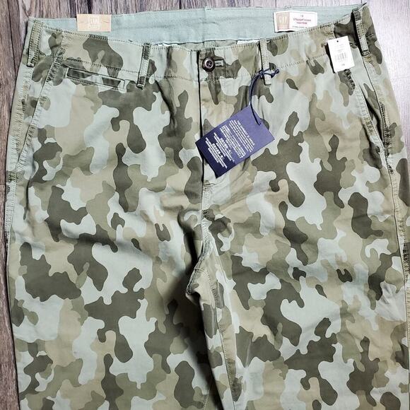 Gap Women Camouflage Straights Khaki High Rise Pants Size 16 Plus New With Tag - Picture 2 of 11